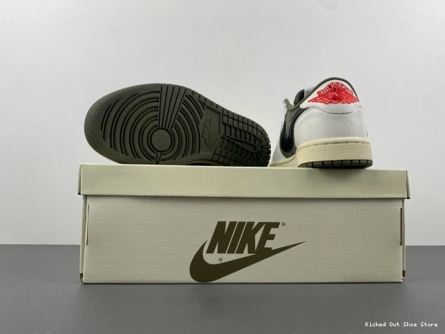Kicked Out Shoe Store OG MEDIUM OLIVE JORDAN LOW 1 DM7866-200 SCOTT AIR TRAVIS X 0725